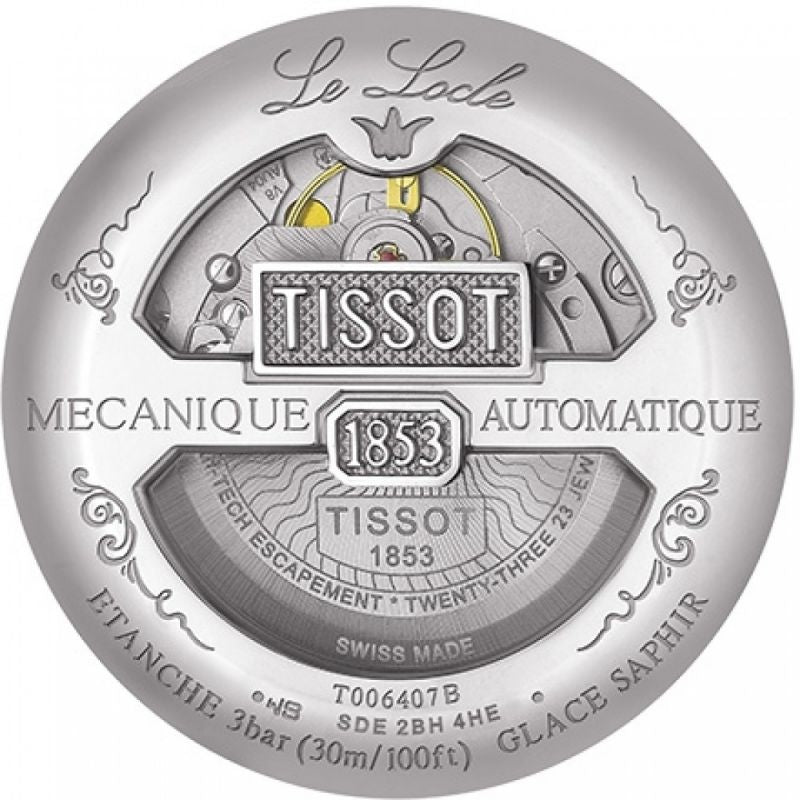 Tissot Le Locle Powermatic 80 Black Dial Silver Steel Strap Watch For Men - T006.407.11.052.00