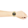 Versace Aion Chronograph Black Dial Gold Steel Strap Watch For Men - VE1D01721