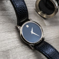 Movado Museum Classic Black Dial Black Leather Strap Watch For Women - 0607016