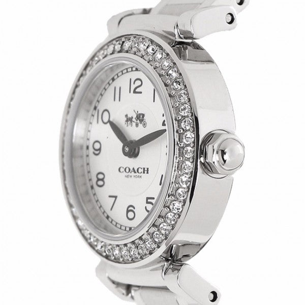 Coach Madison White Dial Black Leather Strap Watch for Women - 14502399