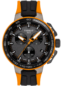 Tissot T Race Cycling Chronograph Black Dial Two Tone Rubber Strap Watch For Men - T111.417.37.441.04