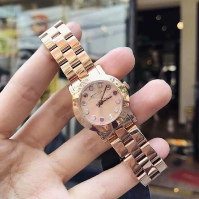 Marc Jacobs Amy Rose Gold Dial Rose Gold Steel Strap Watch for Women - MBM3219
