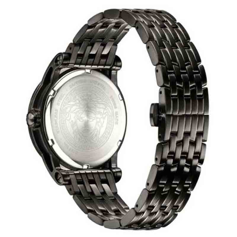 Versace Palazzo Empire Quartz Black Dial Black Steel Strap Watch For Men - VEDB00518