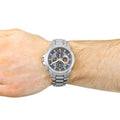 Michael Kors Ryker Chronograph Black Dial Silver Steel Strap Watch For Men - MK8528