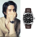Tissot Gentleman Powermatic 80 Silicium Black Dial Brown Leather Strap Watch For Men - T127.407.16.051.01