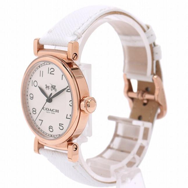 Coach Madison White Dial White Leather Strap Watch for Women - 14502408