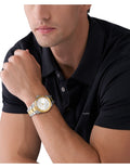 Michael Kors Everest Three Hand Silver Dial Two Tone Steel Strap Watch For Men - MK9141