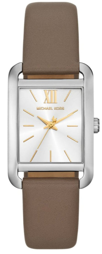 Michael Kors Monroe Three Hand Silver Dial Grey Leather Strap Watch for Women - MKO1030