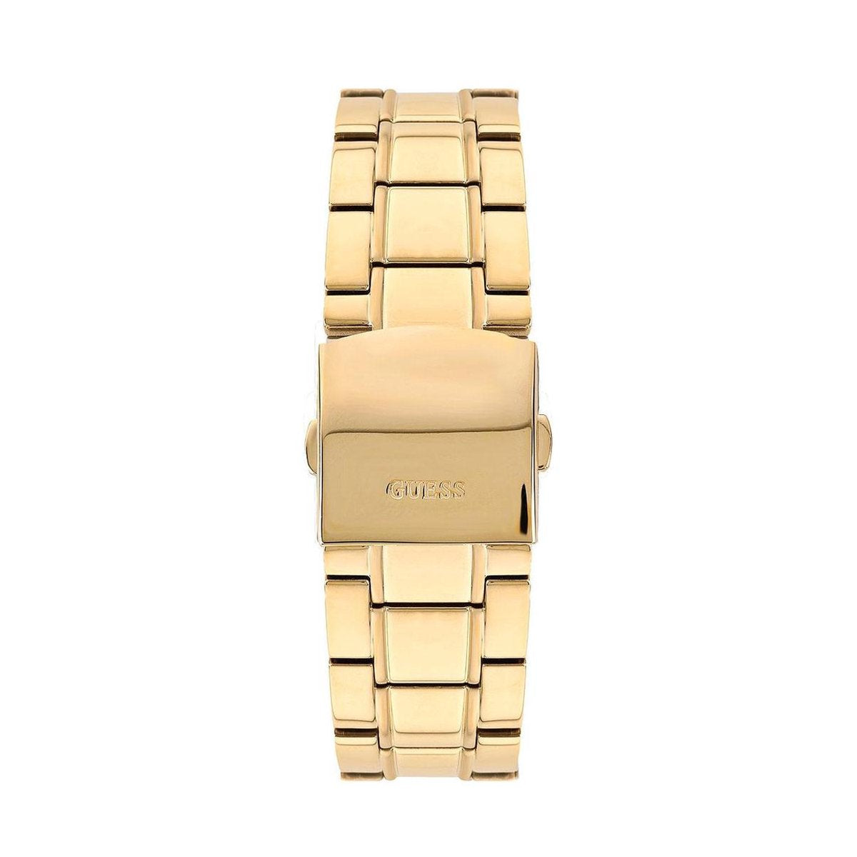 Guess Horizon Chronograph Black Dial Gold Steel Strap Watch For Men - W0379G4