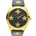 Gucci G-Timeless Black Dial Black Leather Strap Watch For Women - YA1264055