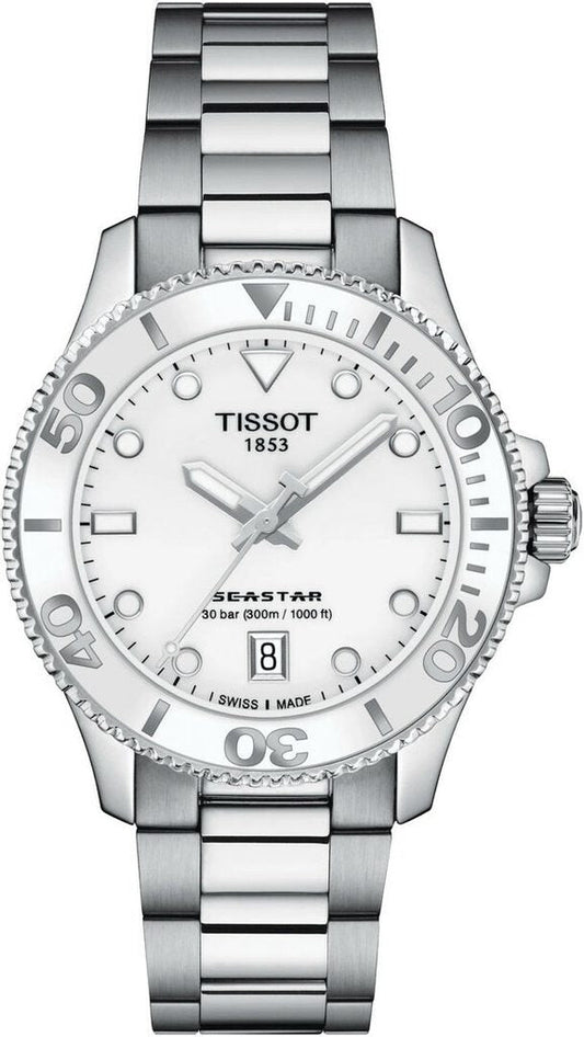 Tissot Seastar 1000 Lady White Dial Silver Steel Strap Unisex Watch - T120.210.11.011.00
