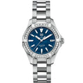 Tag Heuer Aquaracer Quartz Diamonds Blue Dial Silver Steel Strap Watch for Women - WAY131N.BA0748