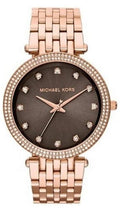 Michael Kors Darci Brown Dial Rose Gold Stainless Steel Strap Watch for Women - MK3217