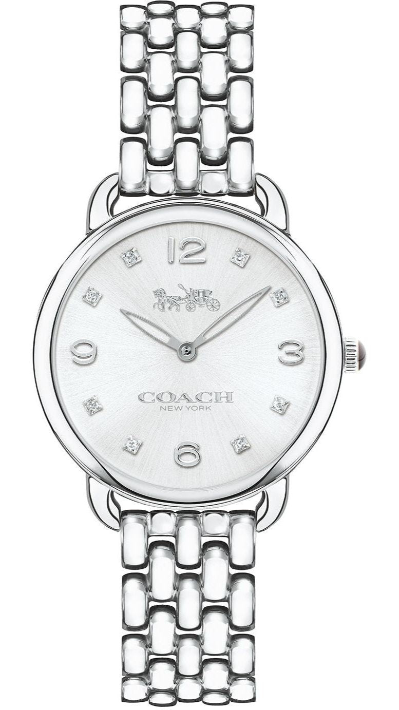 Coach Delancey Slim Silver Dial Silver Steel Strap Watch for Women - 14502781