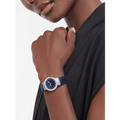 Bvlgari Lvcea Intarsio Aventurine Diamonds Blue Dial Blue Leather Strap Watch for Women - LVCEA103617