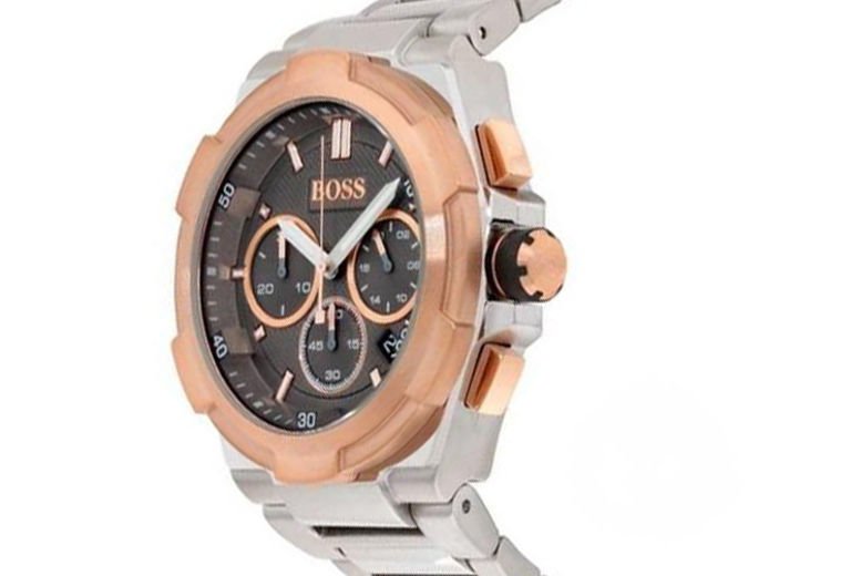 Hugo Boss Supernova Grey Dial Silver Steel Strap Watch for Men - 1513362
