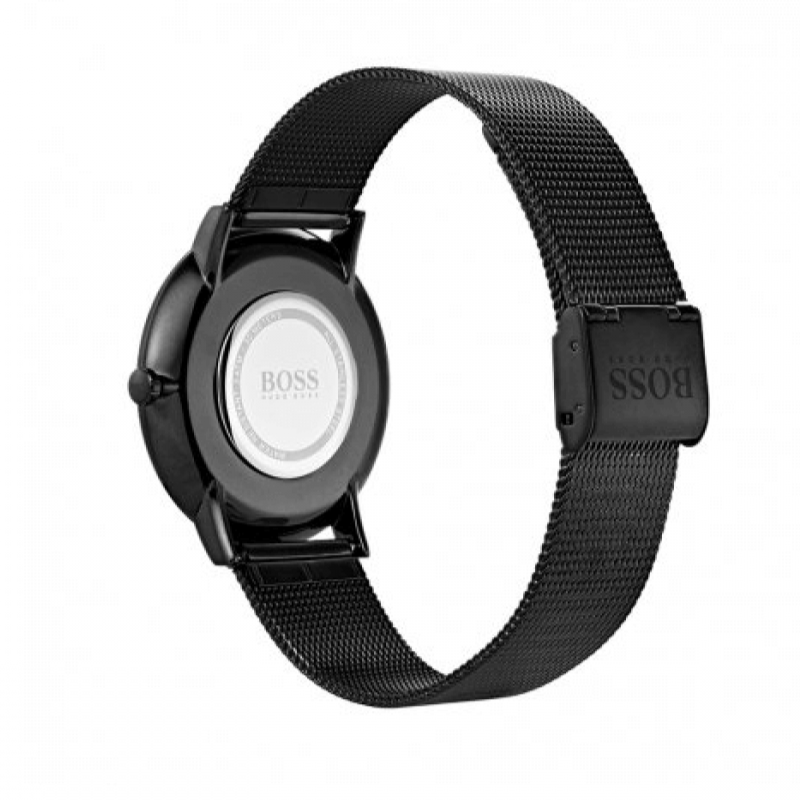 Hugo Boss Horizon Quartz Black Dial Black Mesh Bracelet Watch For Men - 1513542