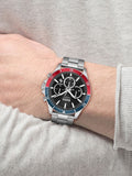 Hugo Boss Troper Chronograph Black Dial Silver Steel Strap Watch For Men - 1514108