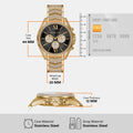Michael Kors Whitney Chronograph Black Dial Gold Steel Strap Watch for Women - MK7224