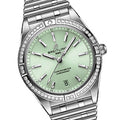 Breitling Chronomat Automatic 36 Diamonds Green Dial Two Tone Steel Strap Watch for Women - A10380591L1A1