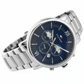 Tommy Hilfiger Evan Chronograph Blue Dial Silver Steel Strap Watch For Men - 1710409