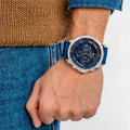 Tommy Hilfiger Luca Chronograph Blue Dial Blue Silicone Strap Watch For Men - 1710489