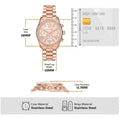 Michael Kors Lexington Chronograph Rose Gold Dial Rose Gold Steel Strap Watch for Women - MK7242