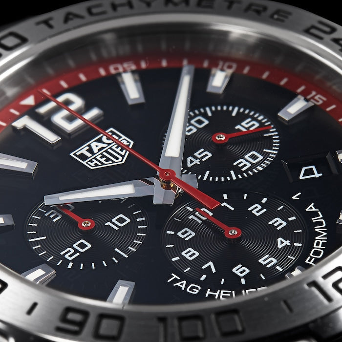 Tag Heuer Formula 1 Chronograph Black Dial Silver Steel Strap Watch for Men - CAZ101Y.BA0842