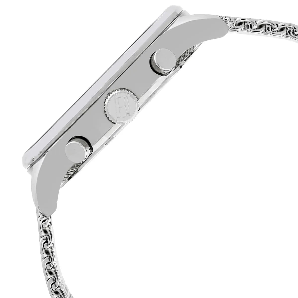 Tommy Hilfiger Chase Quartz Grey Dial Silver Mesh Bracelet Watch For Men - 1791484