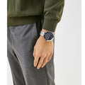 Tommy Hilfiger Larson Chronograph Blue Dial Silver Steel Strap Watch For Men - 1791917