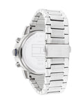 Tommy Hilfiger Troy Chronograph Blue Dial Silver Steel Strap Watch For Men - 1792104