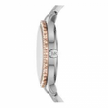 Michael Kors Layton Three Hand Mother of Pearl White Dial Two Tone Steel Strap Watch For Women - MK6849
