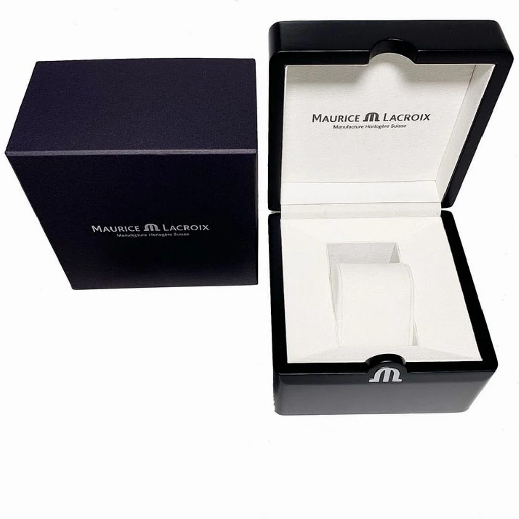 Maurice Lacroix Aikon Date Quartz Black Dial Silver Steel Strap Watch for Men - AI1108-SS002-330-1