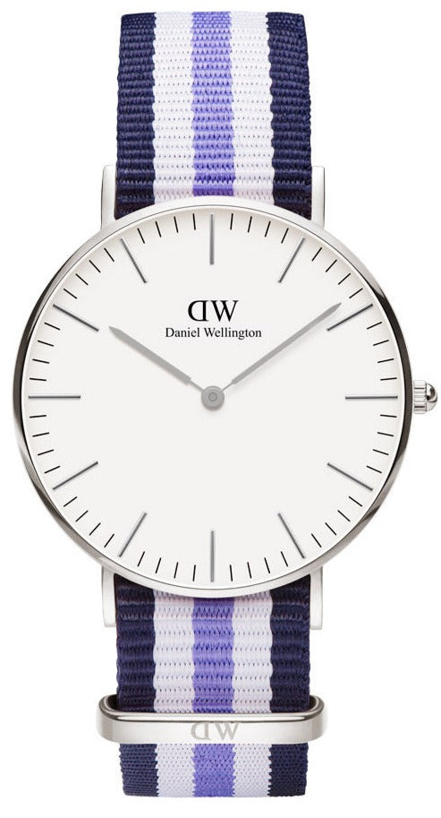 Daniel Wellington Classic Trinity White Dial Three Tone Nylon Strap Watch For Women - 0609DW