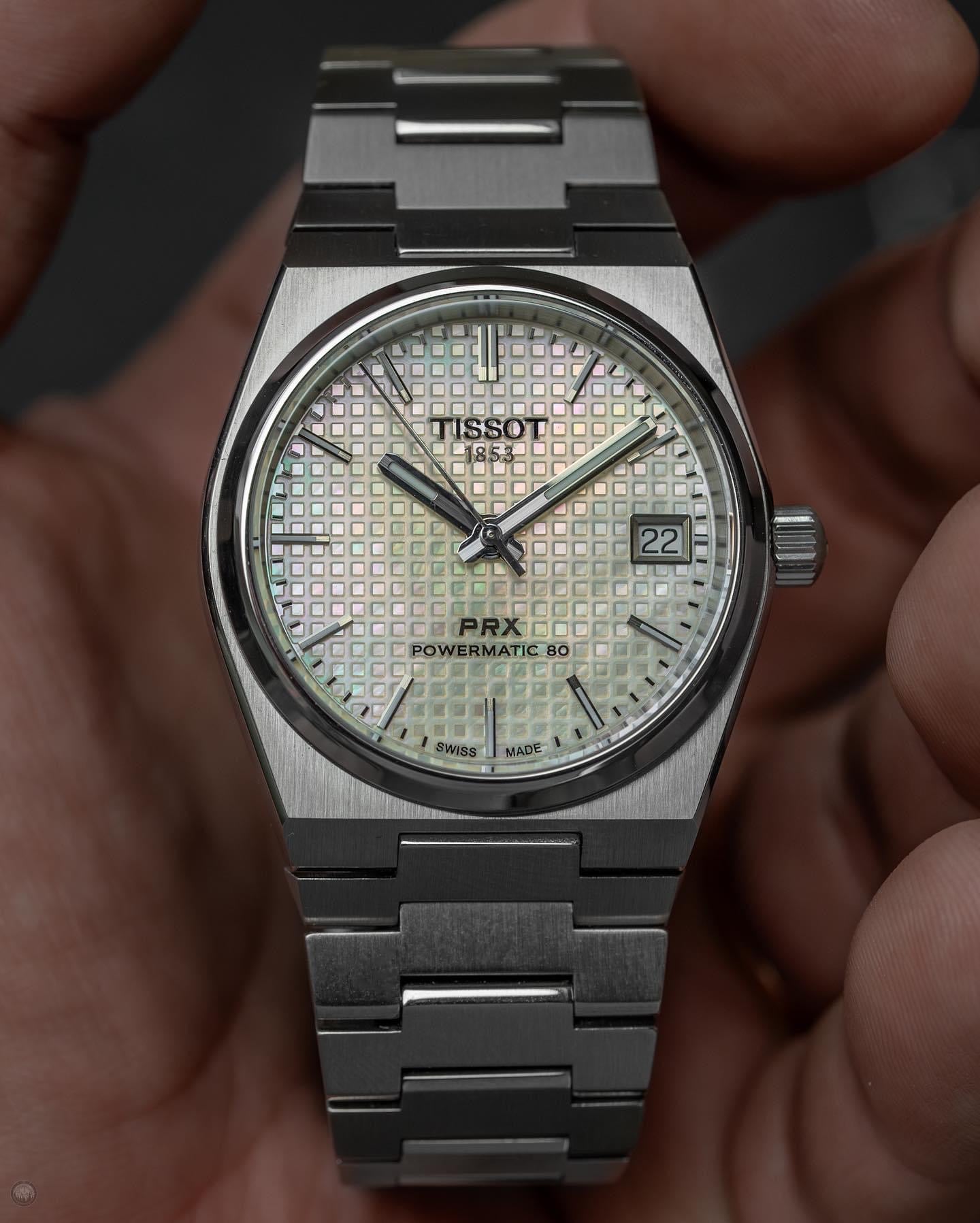 Tissot PRX Powermatic 80 White Dial Silver Steel Strap Watch for Men - T137.207.11.111.00