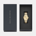 Daniel Wellington Iconic Link Unitone Gold Dial Gold Steel Strap Watch For Women - DW00100403
