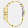 Guess Trend Analog Green Dial Gold Steel Strap Watch For Men - GW0624G2