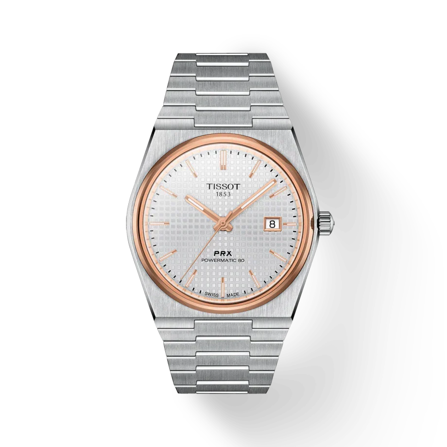 Tissot PRX Powermatic 80 Silver Dial Silver Steel Strap Watch For Men - T1374072203100