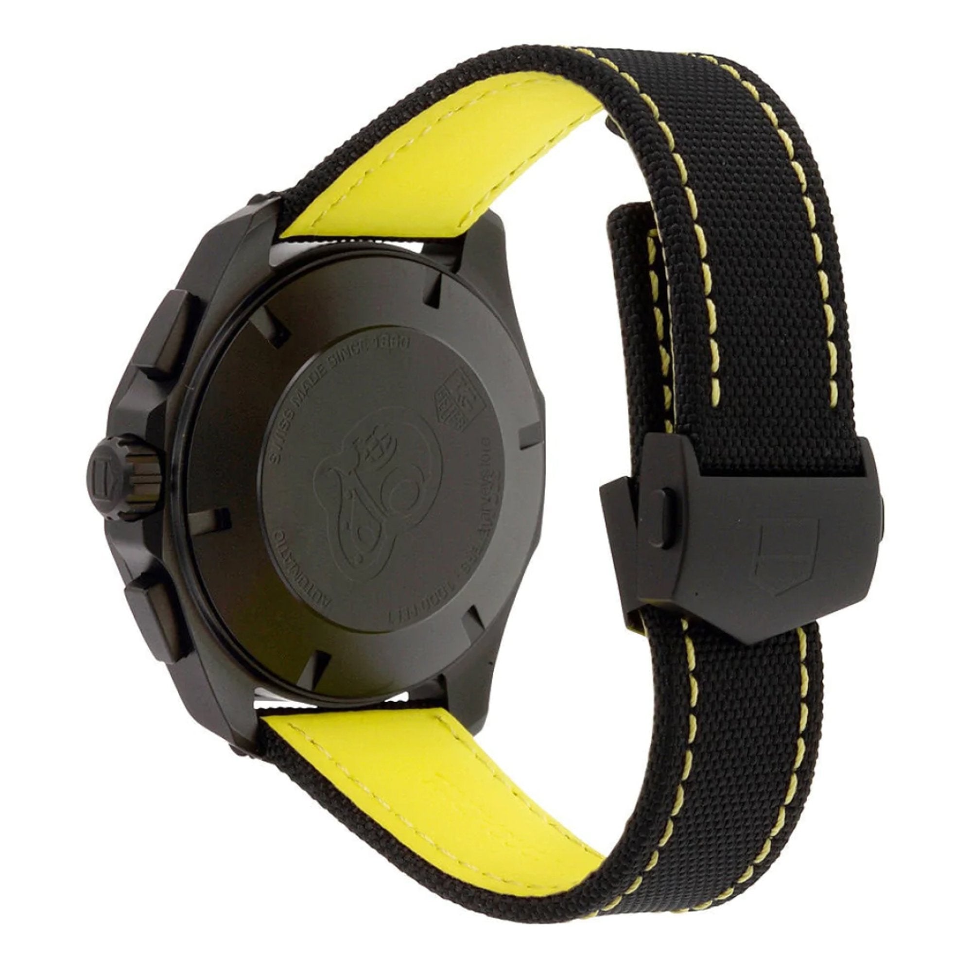 Tag Heuer Aquaracer Chronograph PVD Black Dial Black Nylon Strap Watch for Men - CAY218A.FC6361