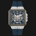 Guess Leo Chronograph Navy Blue Dial Blue Silicone Strap Watch For Men - GW0637G1