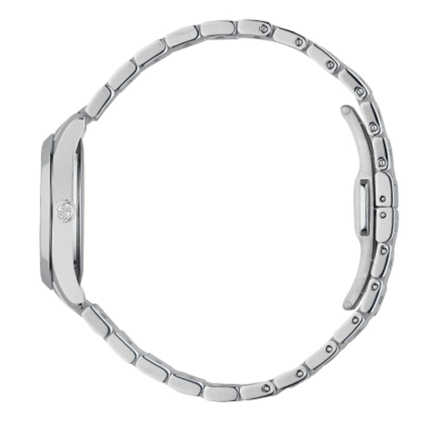 Gucci GG2570 Diamonds Black Dial Silver Steel Strap Watch For Women - YA142503