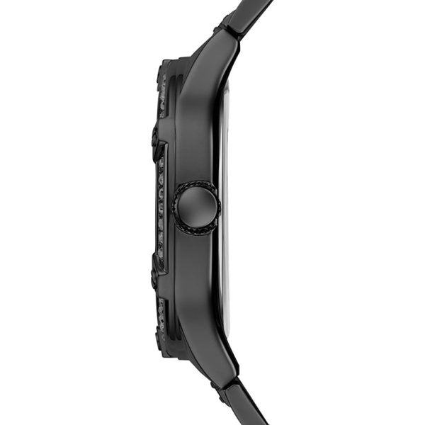 Guess Duke Glitz Crystals Black Dial Black Steel Strap Watch For Men - GW0576G3