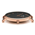 Daniel Wellington Petite Ashfield Black Dial Black Mesh Bracelet Watch Watch For Women - DW00100201