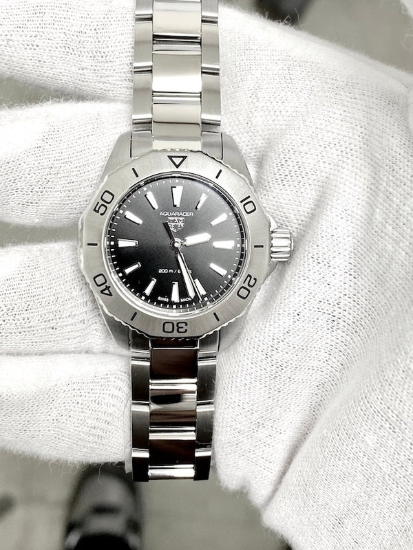 Tag Heuer Aquaracer Professional 200 Quartz Black Dial Silver Steel Strap Watch for Women - WBP1410.BA0622