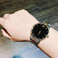 Movado Museum Classic Diamonds Black Dial Two Tone Steel Strap Watch For Men - 0606879