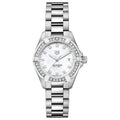 Tag Heuer Aquaracer Diamonds Mother of Pearl White Dial Silver Steel Strap Watch for Women - WBD131C.BA0748