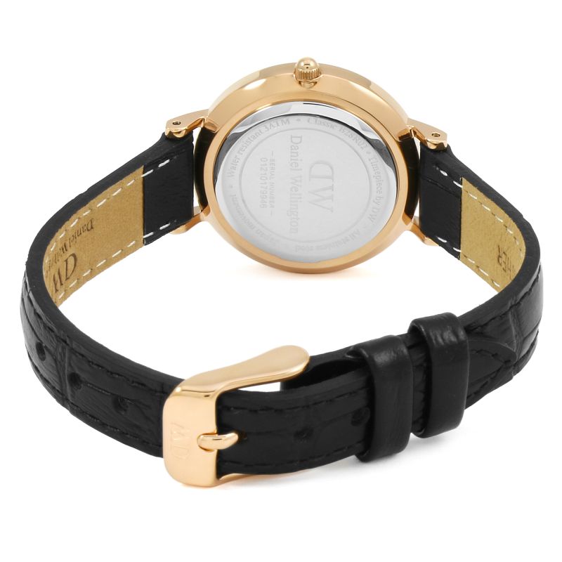 Daniel Wellington Classic Petite Reading Black Dial Black Leather Strap Watch For Women - DW00100223