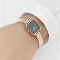 Daniel Wellington Quadro Green Dial Gold Stainless Steel Watch For Women - DW00100520