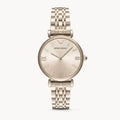 Emporio Armani T-Bar Gianni Rose Gold Dial Rose Gold Steel Strap Watch For Women - AR11059
