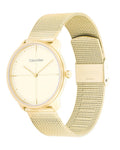 Calvin Klein Minimal Silver Dial Gold Mesh Bracelet Watch for Women - K3M22526